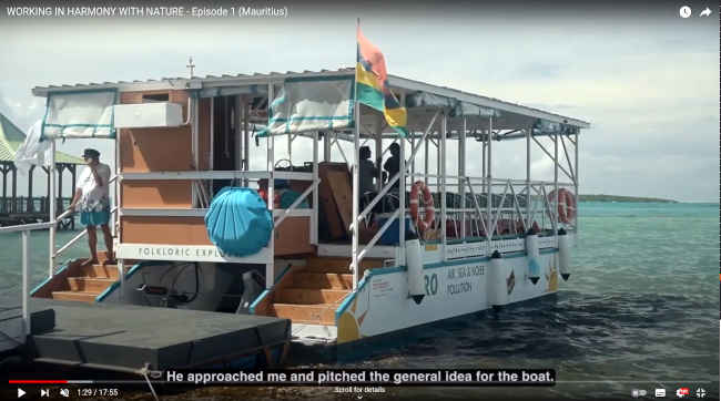 Solar-driven boat in Mauritius